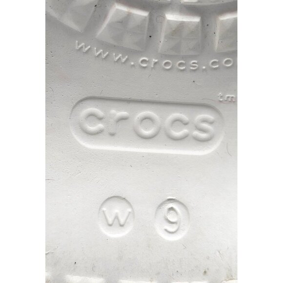 Crocs Women's White Off Bae Glitter Stud Platform Clogs Gold Spikes Sz 9  2360 - Picture 8 of 16